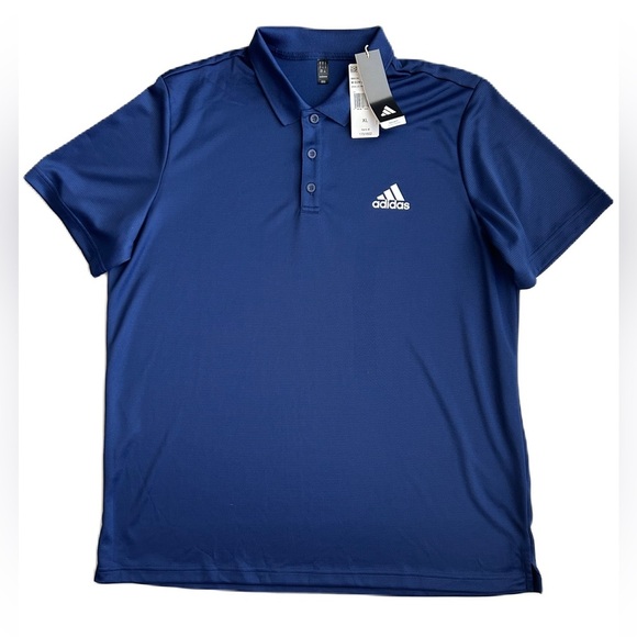 adidas Other - NWT Adidas Men’s Dark Blue White D2M Polo Shirt XL